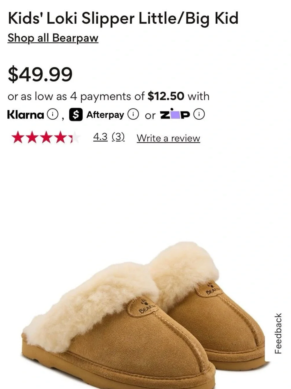 BearPaw Kids Brown Suede Slipper Clogs with Cream Shearling